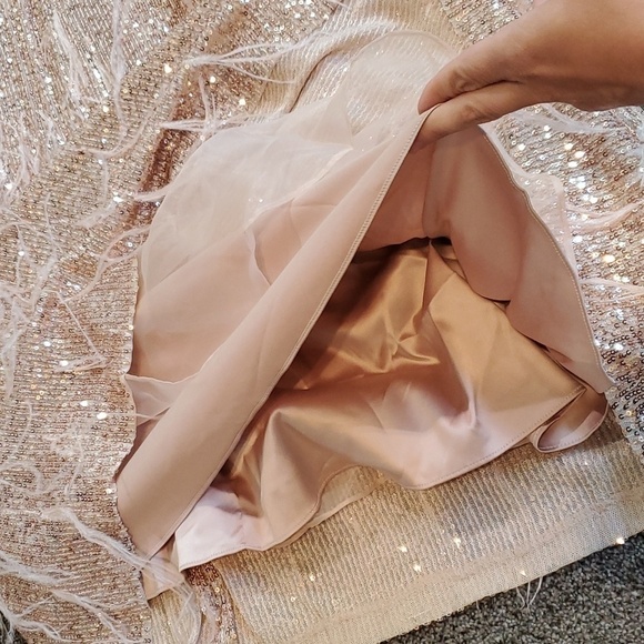 ANTONIO MELANI xNicola Bathie Nicola Sequin Belted Feathered A-Line 0 dress - Picture 14 of 16